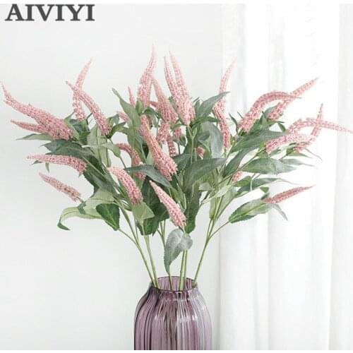 High Quality 7 Head Sage Artificial flower branch decor Fake flower home decoration garden hotel wedding flower