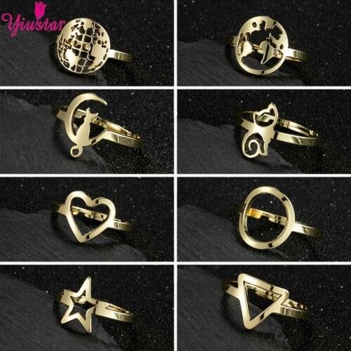 Ladies Simple Heart-Shaped Ring Female Cute Ring Girl’s Day Gift for Girlfriend Fashion Stainless Steel Jewelry Steampunk Viking