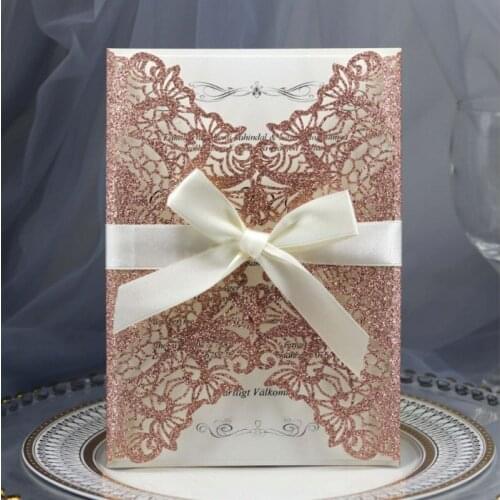 1PCS Sample Glitter Laser Cut Wedding Invitation Cards Greeting Card Business Invitation Card Party Decor