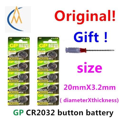 10PCS GP superba CR2032 button battery lithium 3V computer motherboard electronic scale key car remote control night light