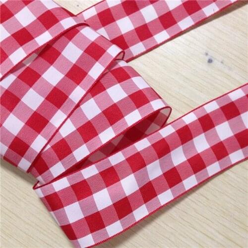 16 25 38 50mm Width 100% polyester red Plaid Ribbons scottish Gift bows Tartan Ribbon Garments Accessory E124