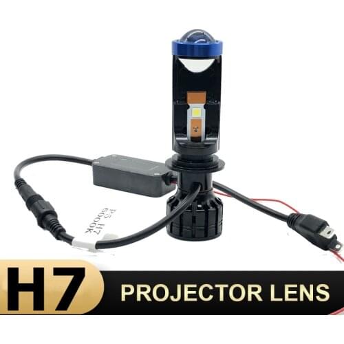 2pcs High Low Beam Lamp H7 Mini Bi LED Projector Lens H4 LED 10000LM Car Headlight Bulbs H7 LED Automobles 70W 12V LHD 6000K