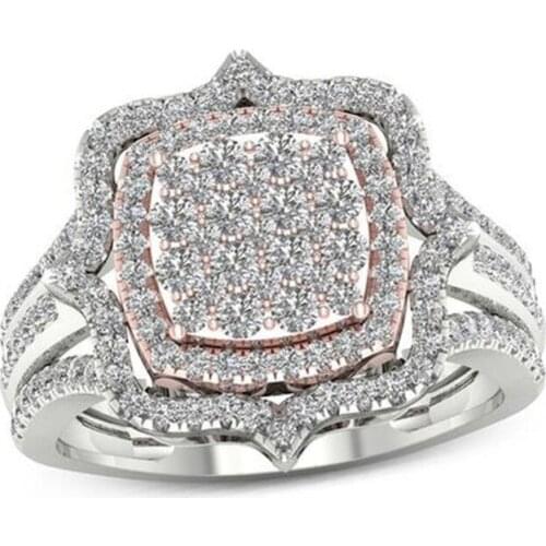 BAOSHINA Mirco-inlaid Full Zircon Crystal Ladies Ring for Women Silver Color PartyJewelry Female Hand Accessories