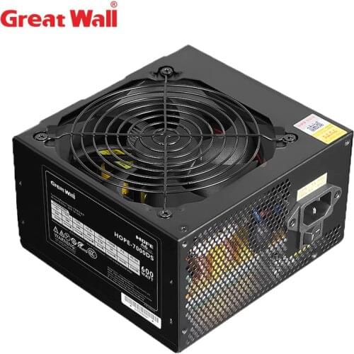 Great Wall PC Power Supply 80Plus Bronze Rated Power 600W 12V ATX PSU Active PFC 120mm Fan PWM Non-Modular