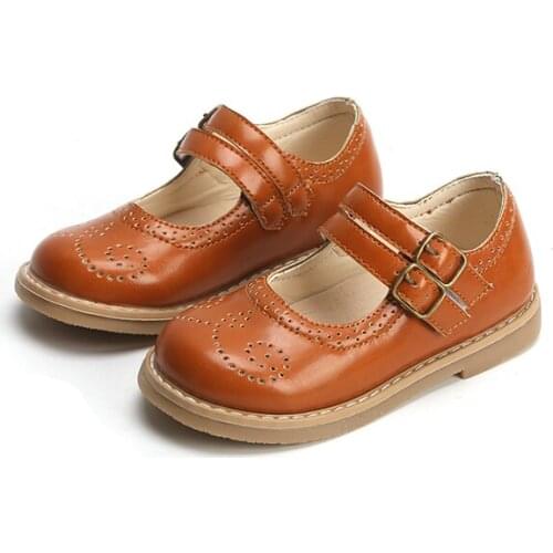 CUZULLAA Children Leather Shoes 1-6 Years Summer Autumn Girls Dress Shoes Mary Jane Kids Shoes Girl Princess Dance Shoes 21-30