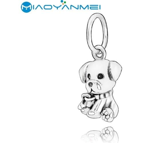 Women DIY Fashion Jewelry 925 Sterling Silver Beads Fit Original Pandora Bracelets Labrador Puppy Dog Dangle Charm