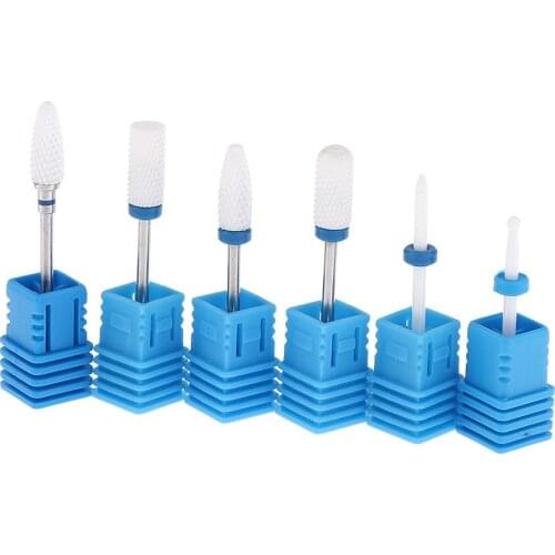 Electric Nail Art Drill Ceramic Bits File Cuticle Manicure Set-Blue