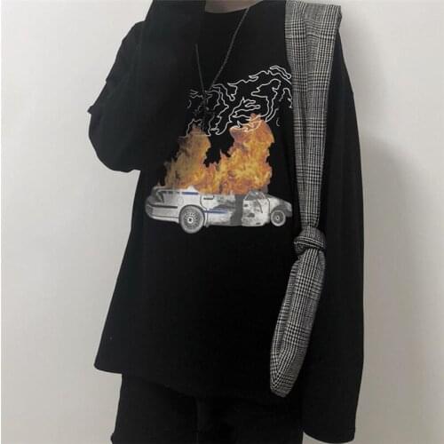 Japan Style fashion Harajuku style Cool Long Sleeve Hip Hop casual Tees Male High Street O-neck Spring Students Punk T Shirts