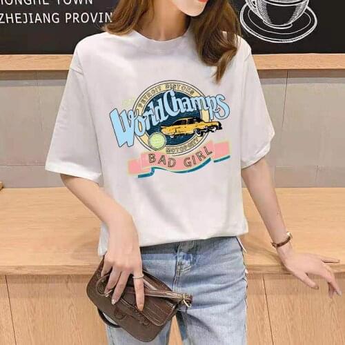Short-sleeved t-shirt summer 2021 new college style white loose lazy kawaii printed female retro short-sleeved summer clothes