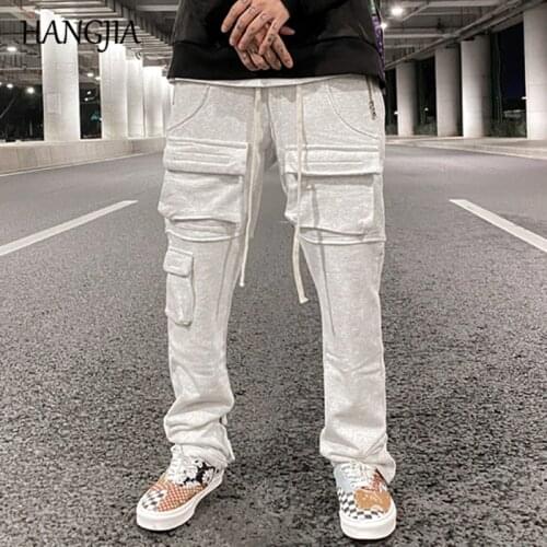 Urban Mens Streetwear Drop-crotch Cargo Sweatpants Hip Hop Soild Color Harem Sweat Pants Men Women Baggy Joggers Autumn Winter