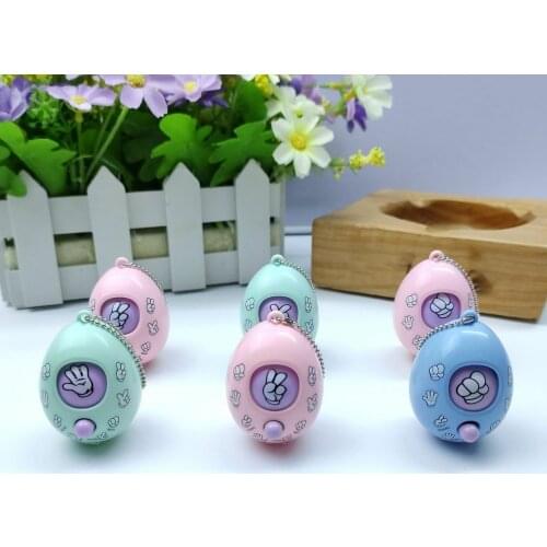 6 Pcs/set Mini Mora Device Fair Finger-guessing Game Rock Paper Scissors Play Toy Round Egg Delicate and Funny Key Chain Pendant