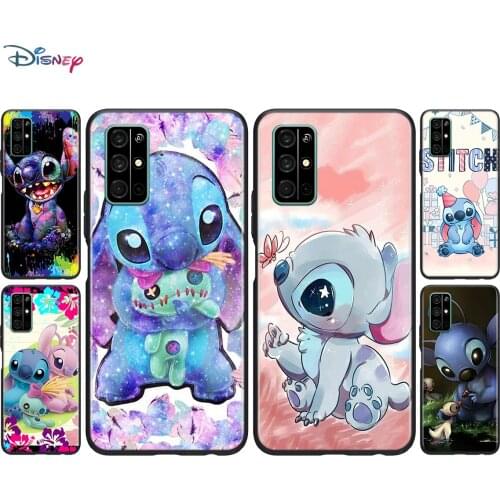 Lilo Stitch Cartoon Soft Black TPU Cover For Honor 20 30 20S 20E 30i 30S V20 V30 Lite Pro Plus 5G Phone Case Shell