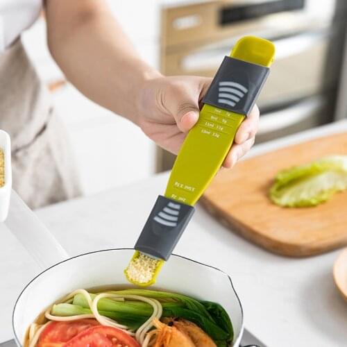 Kitchen Adjustable Scale Measuring Spoons Plastic Milk Powder Quantitative Spoon Baking Tool Coffee Measuring Salt Digital Scale