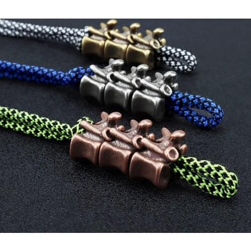 Bone Brass Knife Copper Paracord Bracelet Accessories Vertebrae DIY Paracord Bead
