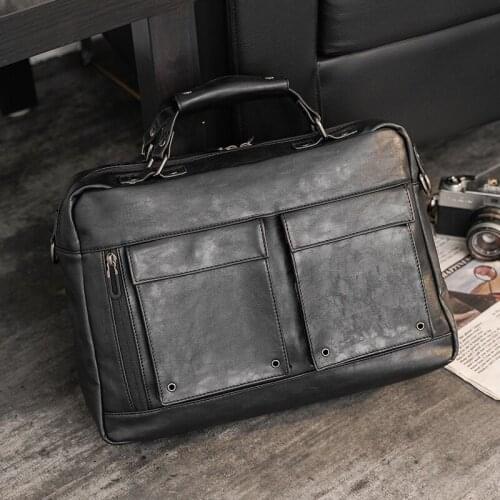LEBSGE Mens Horizontal Messenger Bag Casual Vintage Briefcase Business Handbag Trend Shoulder Bags