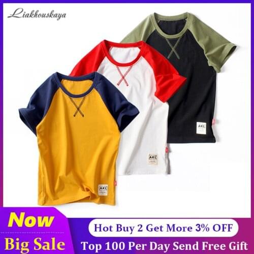 Liakhouskaya 2021 Fashion Cool Boys T Shirts Summer Cute Children Tees Shirts For Kids Girl Short Sleeve Print Tops Casual Wear