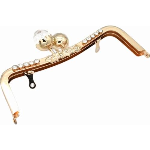 Metal Purse Frame gold purse handle making kiss clasp lock For Clutch Leather Bag Handle Handbag Accessories