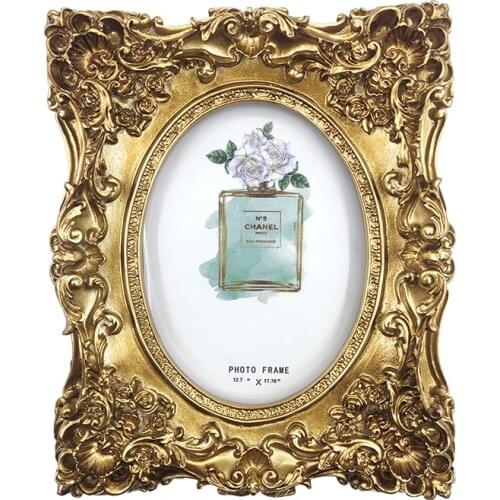 Fashion Baroque Royal Embossed Bright GoldBooksLuxury Swing Resin Photo Frame