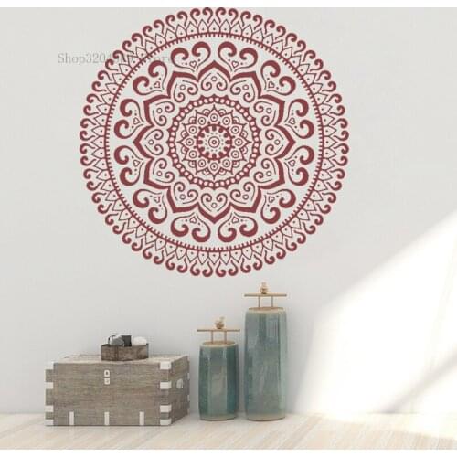 Namaste Mandala Flower Wall Sticker Vinyl Yoga Studio Mandala Decals Art Morrocan Pattern Boho Bohemian Bedroom Dorm Decal CN474