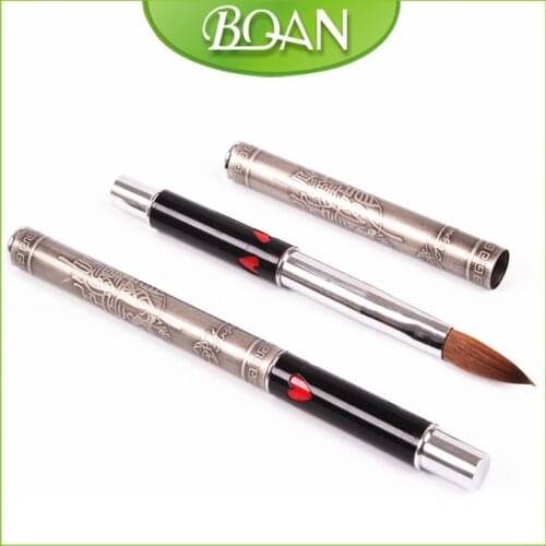 Wholesale Metal Handle Oval Shape Kolinsky Nail Acrylic Brush Size 10