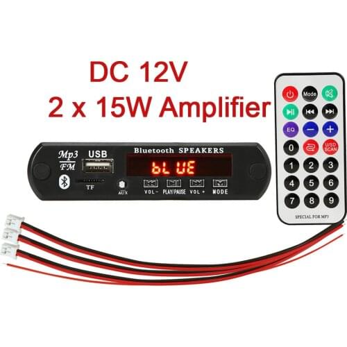 2*15W MP3 Player Decoder Board 12V Bluetooth 5.0 30W amplifier Car FM Radio Module Support TF USB AUX Bluetooth Module