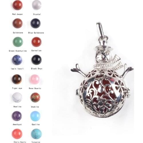 Pregnancy Mum Baby Gift Blackened Angel Pregnant Bell Harmony Bola Good Lucky Wishing Necklace Natural Stone Lockets collars