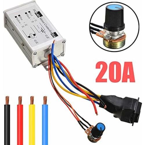 DC 9V 12V 24V 48V 60V 20A Reversible PWM Motor Speed Controller Regulator Driver 20A 0-1200W Adjustable Current