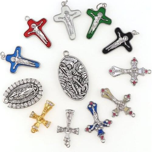 Religious Charms Cross One hole Necklace Link Charm Pendants Jewelry Making DIY Jewelry accessories