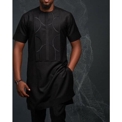 Dashiki Short Sleeve Print Shirt Hippie Men Fashion Muslim Clothes 2021 Summer Casual Plus Size Tops Male African Black Tee