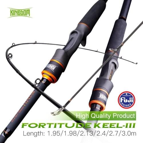 Kingdom Keel Ⅲ Fishing Rods 1.95/1.98/2.13/2.4/2.7/3.0m 2 Section L ML M MH Power Fuji Guide Ring Carbon Spinning & Casting Rod