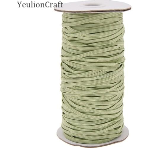 Chzimade 100Yards 3mm Soft Elastic Band Sewing Cord Green Color Polyester Flat Rubber Waist Band Rope Diy Accessories