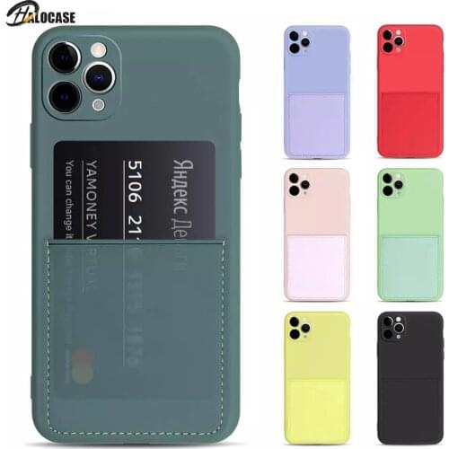 Luxury Original Silicone Full Protection For iPhone SE 2020 12 11 Pro Max X XR Xs Max 7 8 6 Plus With Card Wallet Holder Phone