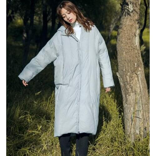 Thick Coat Loose Fitting Women Down Coat Winter Oversize Jakcet Hooded Winter Duck Down Jacket