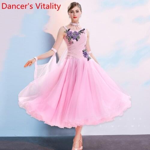 Modern Dance Adult Women Clothes Big Hem National Standard Professional Performance Dress Ballroom Waltz Jazz Competition Costum