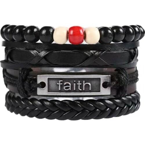 1pcs MenS Fashion Woven Leather Bracelets Alloy Feather Guitar Multilayer Wide Wrap Jewelry Bracelet Ethnic Tribal Wristbands