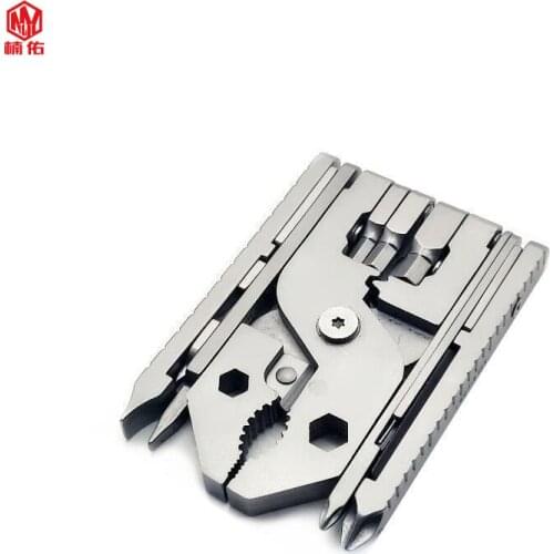 1PC Portable Outdoor EDC Multitool 25 in 1 Stainless Steel Folding Pliers Opener Ruler Mini Screwdriver Combination Kit