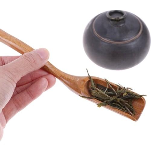 1pcs Tradition Bamboo Spoon Coffee Tea Spoon Wood Scoop Dining Utensil Flatware