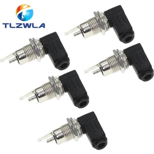 10PCS (5Pairs) Male DC Power Plug Angle 90 degree L Shaped plastic+Female Metal Panel Mount Socket Jack Plug DC Connector