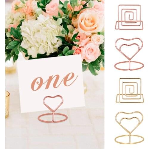 10pcs Metal Photo Clips Place Card Holder Clips Sign Wedding Table Numbers Decor Wedding Place holder carte de table mariage