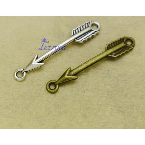 35pcs/lot--37x5mm, Antique silver plated/bronze plated arrow connect Charms ,DIY supplies, Jewelry accessories
