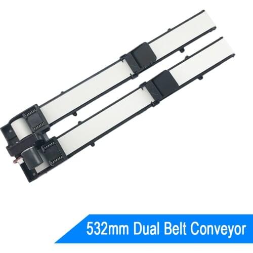 Mini Conveyor Machine Length 532mm Speed 55mm/s Double Belt PU Fibler Material Plastic Frame for Vending