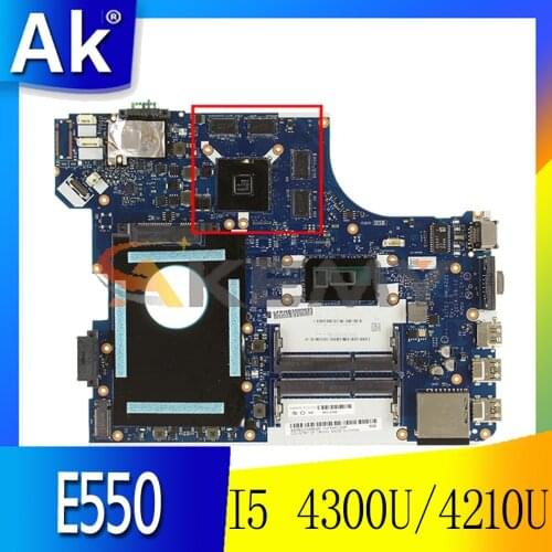 Akemy AITE1 NM-A221 For Lenovo ThinkPad E550 E550C Laptop Motherboard 00HT588 CPU I5 4300U/4210U GPU R7 M265 2GB Work