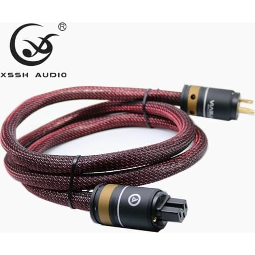 XSSH audio Hifi amplifier OFC Pure Copper Plated Gold US Euro EU IEC AC Female Male Power Plug Power Cable Cord Wire