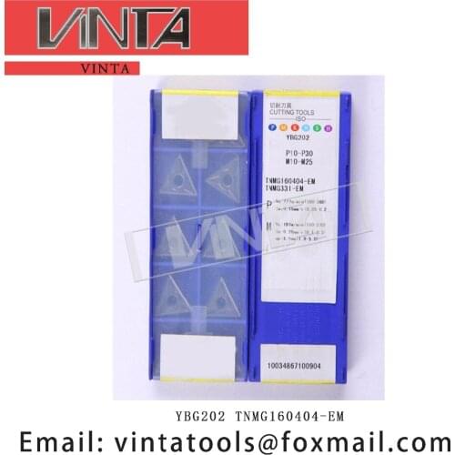 Free shipping high quality 10pcs/lots YBM253 YBG205 YBG202 TNMG160404-EM cnc carbide turning inserts cutting blade tools