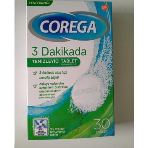 Corega Denture Cleansing Tablets 30 Tabs Effervescent Pills Cleaner