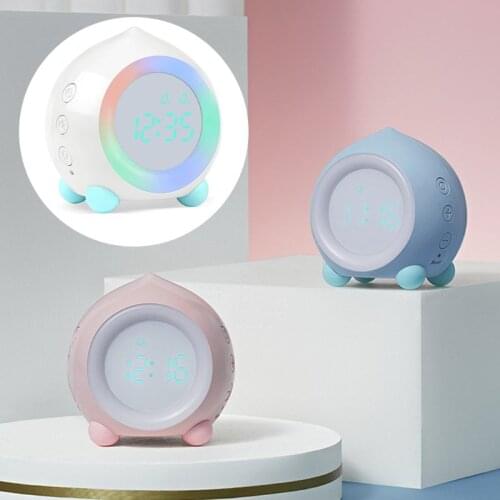 1 Set Children Digital Alarm Clock Sunrise Simulator with LED Night Light Lamp for Boys Girls Bedroom Decoration