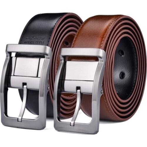 Reversible Leather Belt - Casual for Mens Jeans with Double Sided Strap