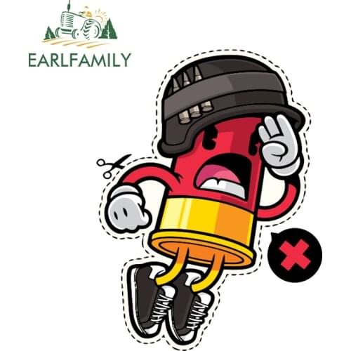 EARLFAMILY 13cm x 9.7cm Cartoon Bullet Time Vinyl Sticker Personality Rear Windshield Decal Car Stickers Waterproof Accessories