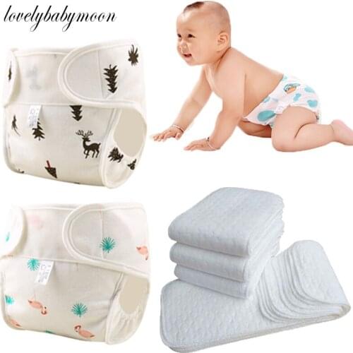 Cotton Baby Nappies Diaper Reusable Washable Cloth Diapers Nappy Cover Waterproof Newborn Baby Traning Panties Diapers Pocket