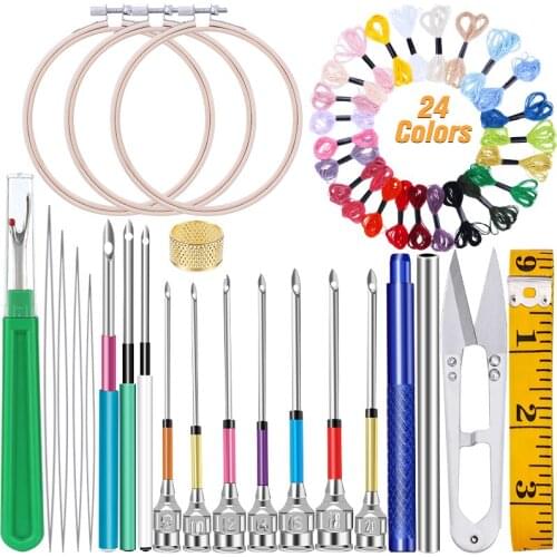 LMDZ Embroidery Stitching Felting Punch Needles Embroidery Hoop Embroidery Threads Cross Stitch Tool Sewing Accessory Tools Kit